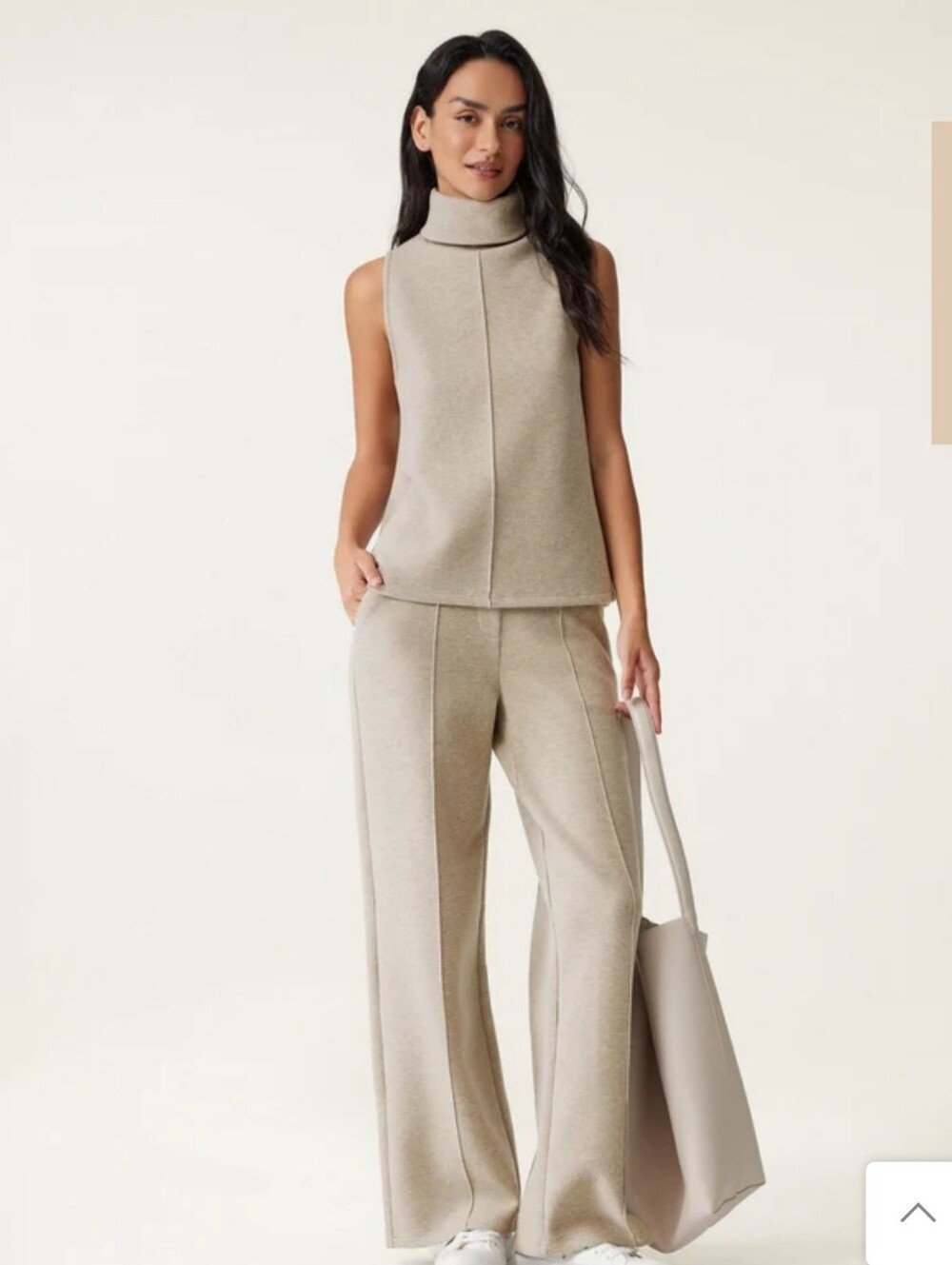 OGLOMove2Pcs Set Regular Split Hem Top & High Waisted Straight Leg Pant